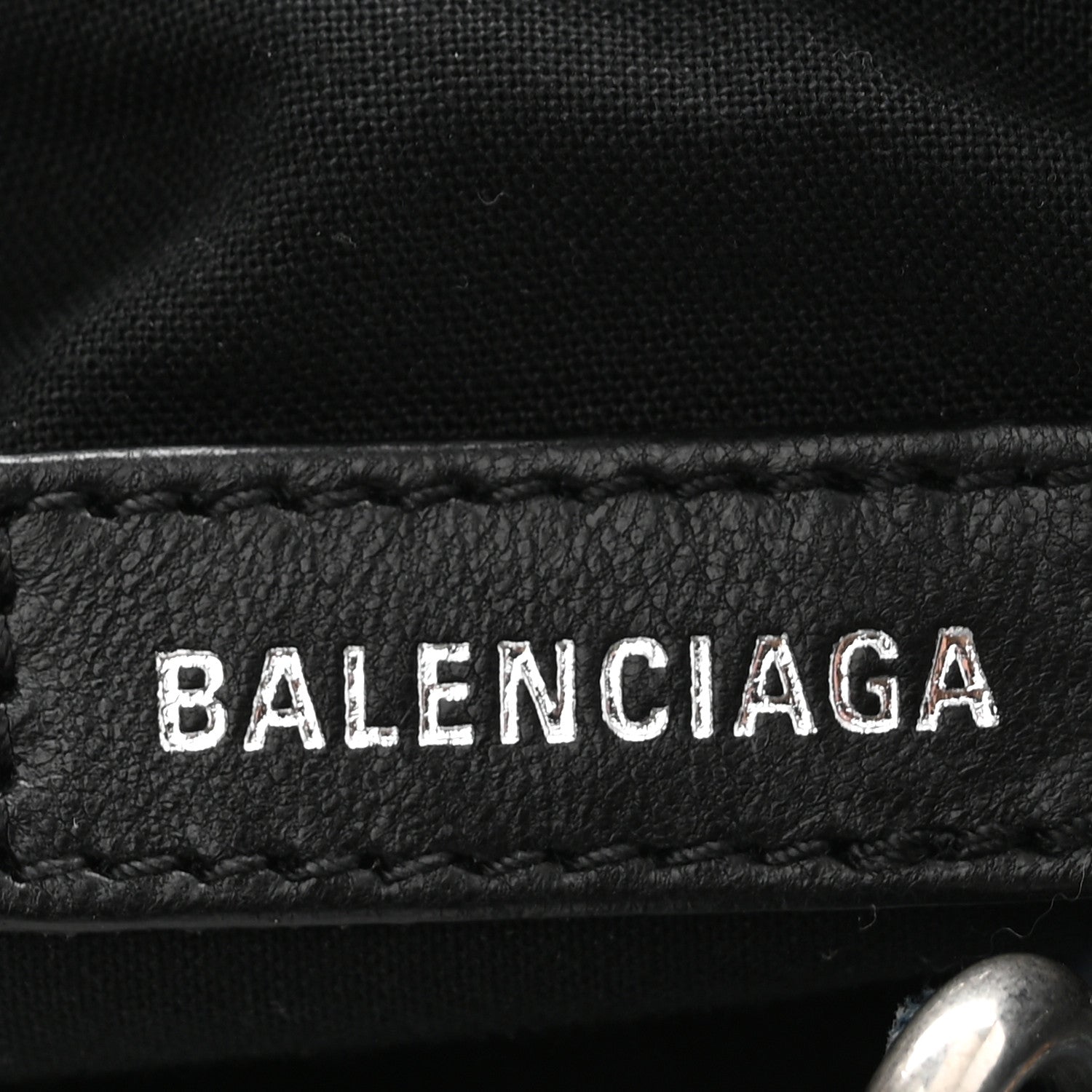 Balenciaga Washed Frayed Denim Crystal Le Cagole Shoulder Bag XS