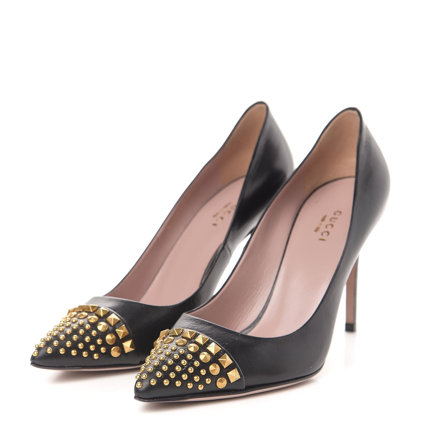 Nappa Studded Glow Light Pumps 37.5 Black