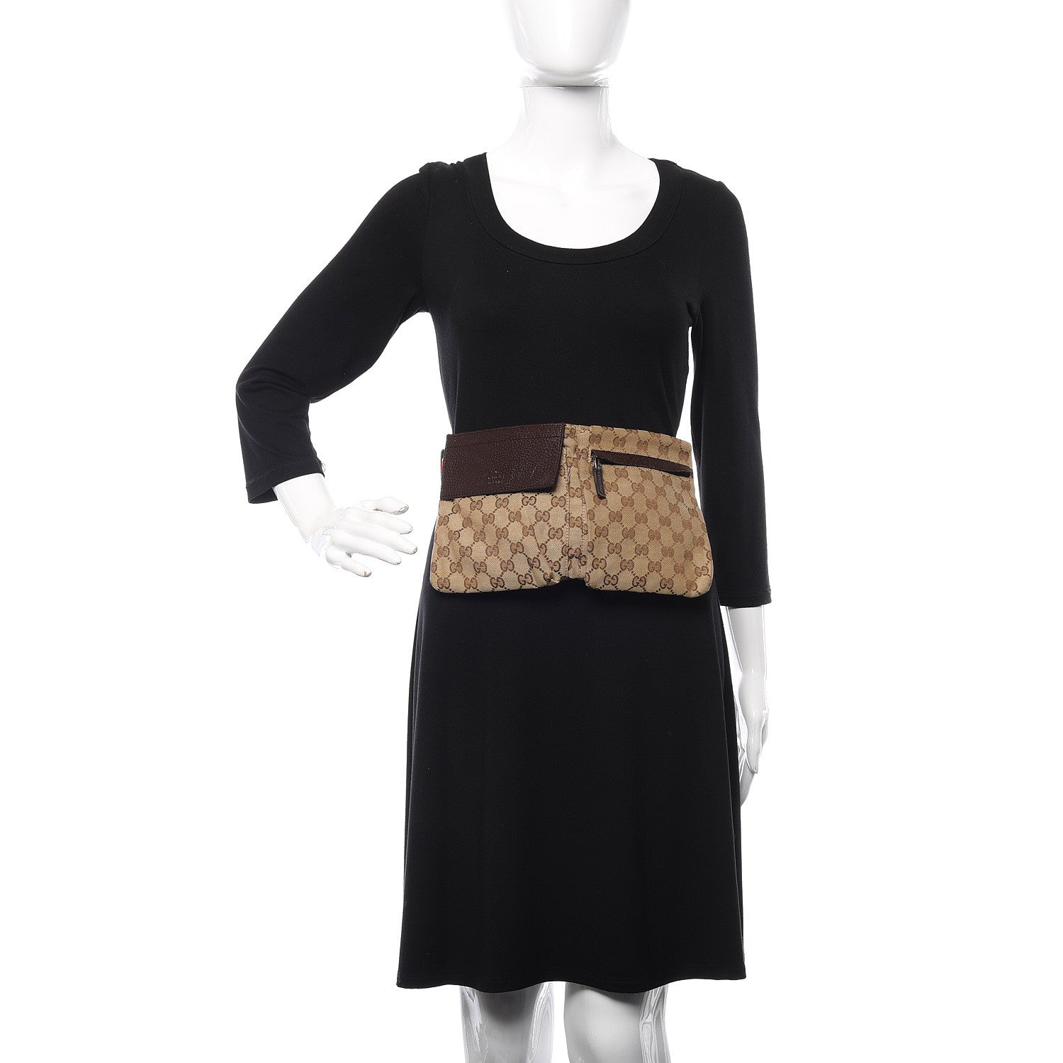 Gucci Monogram Web Belt Bag Dark Brown 2 of 12