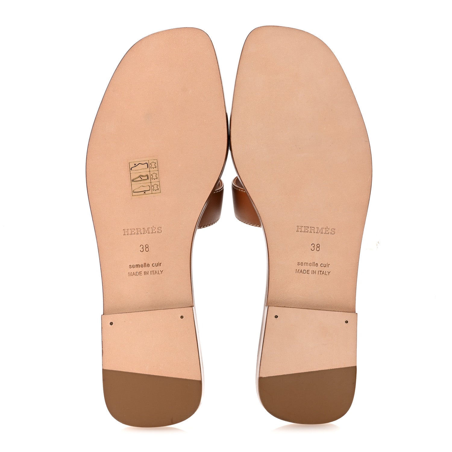 Hermes Box Calfskin Oran Sandals 38 Gold 6 of 10