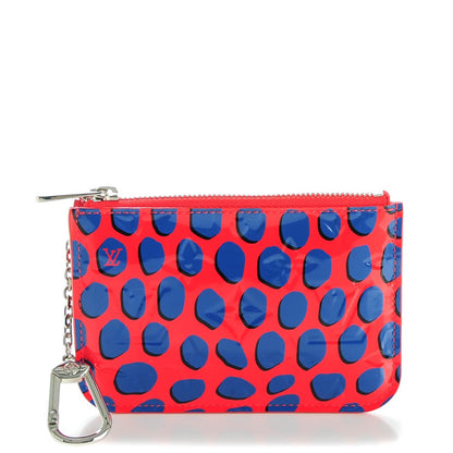 Louis Vuitton Vernis Jungle Dots Key Pouch Coquelicot Denim 1 of 7