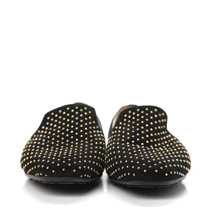 Jimmy Choo Suede Studded Wheel Weekend Slipper 39 Black 2 of 11