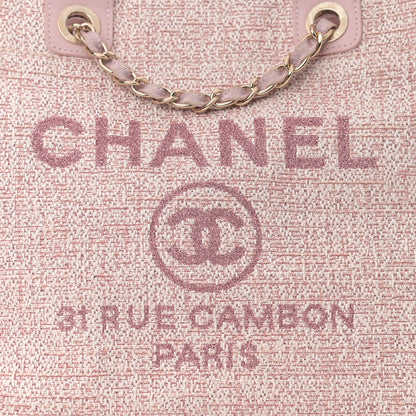 Chanel Straw Lurex Medium Deauville Tote Pink 8 of 14
