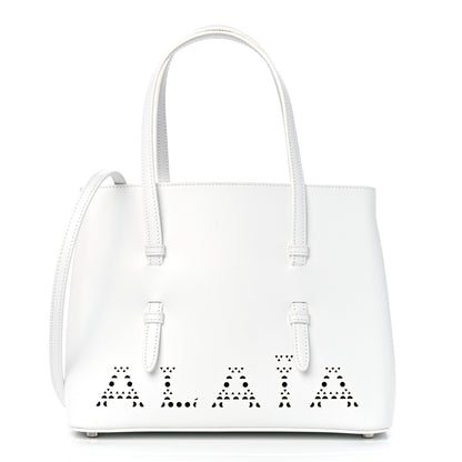 Alaia Calfskin Laser Cut Mina 25 Bag White 3 of 10