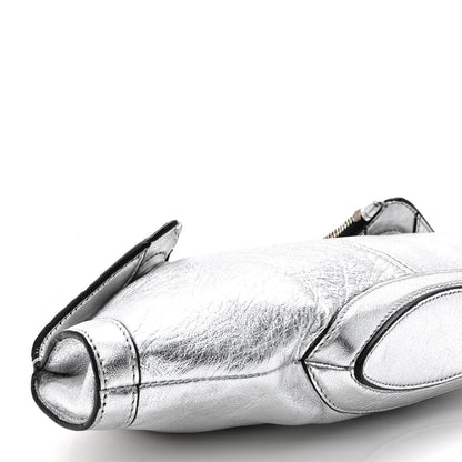 Alexander McQueen Metallic Lambskin De Manta Clutch Silver 8 of 10