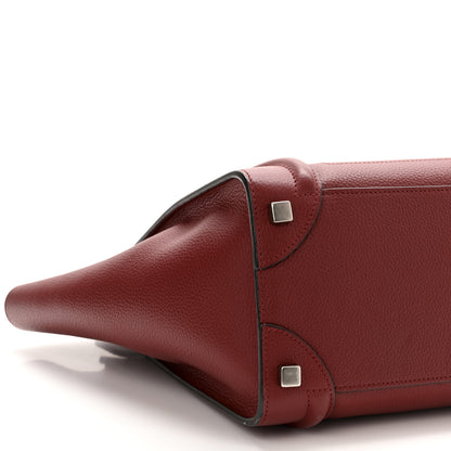 Celine Drummed Calfskin Micro Luggage Merlot 9 of 11