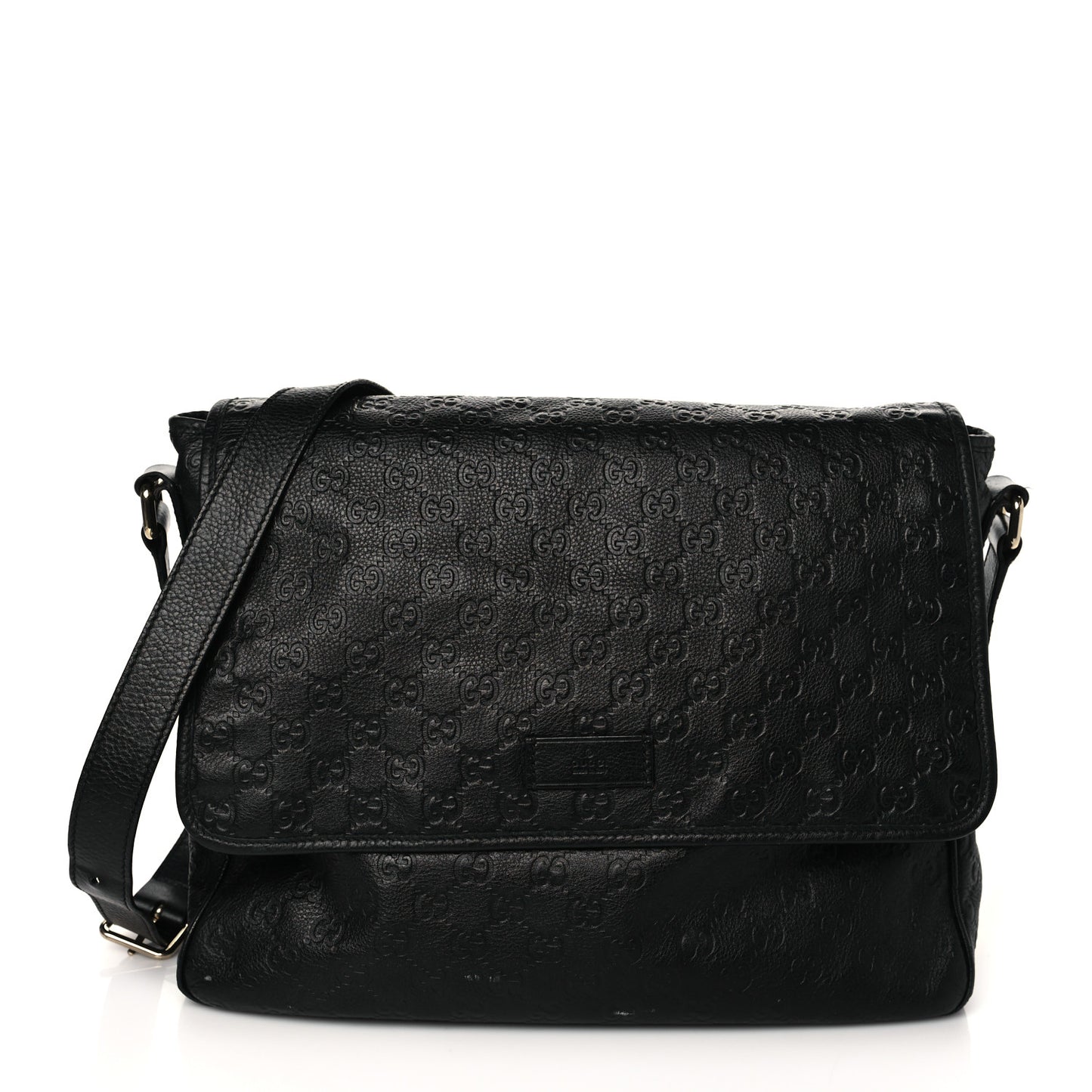 Guccissima Medium Flap Messenger Bag Black