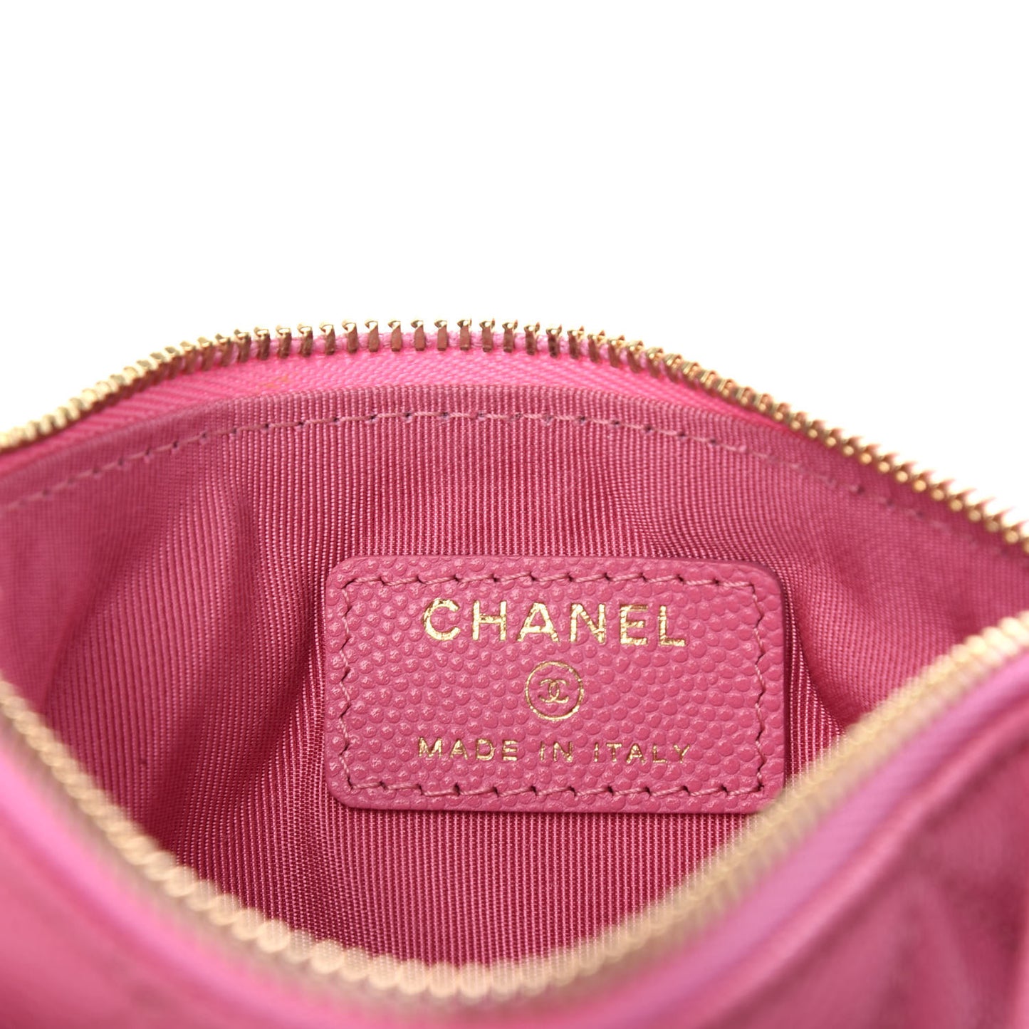 Caviar Quilted Small Cosmetic Case Pink