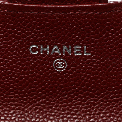 Chanel Iridescent Caviar Quilted Flap Card Holder Wallet Burgundy 6 of 9