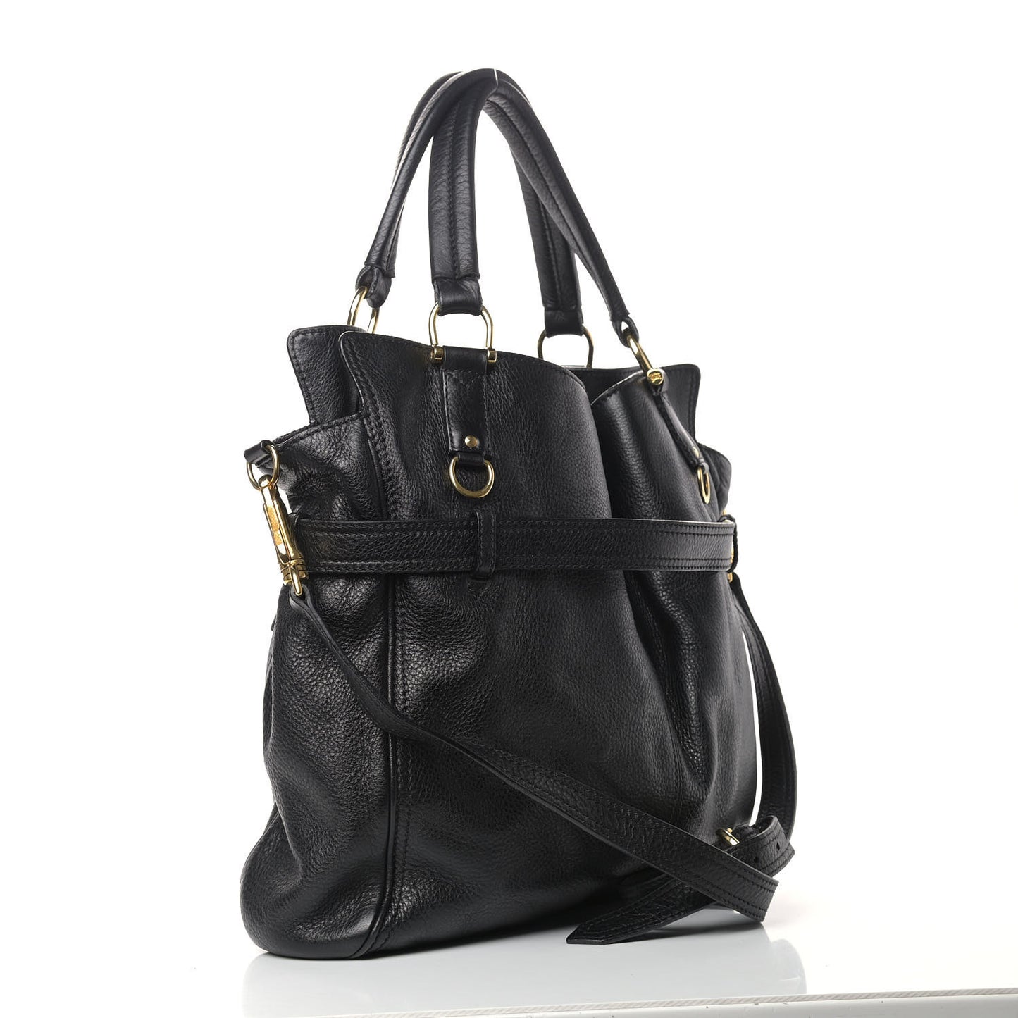 Grainy Calfskin Tote Black