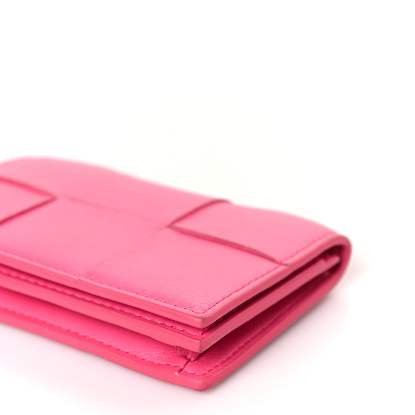 Nappa Maxi Intrecciato Card Holder Wallet Pink