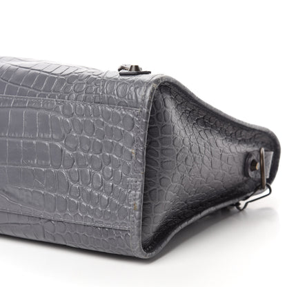 Balenciaga Calfskin Crocodile Embossed Classic Hardware City Gris Beton 7 of 13