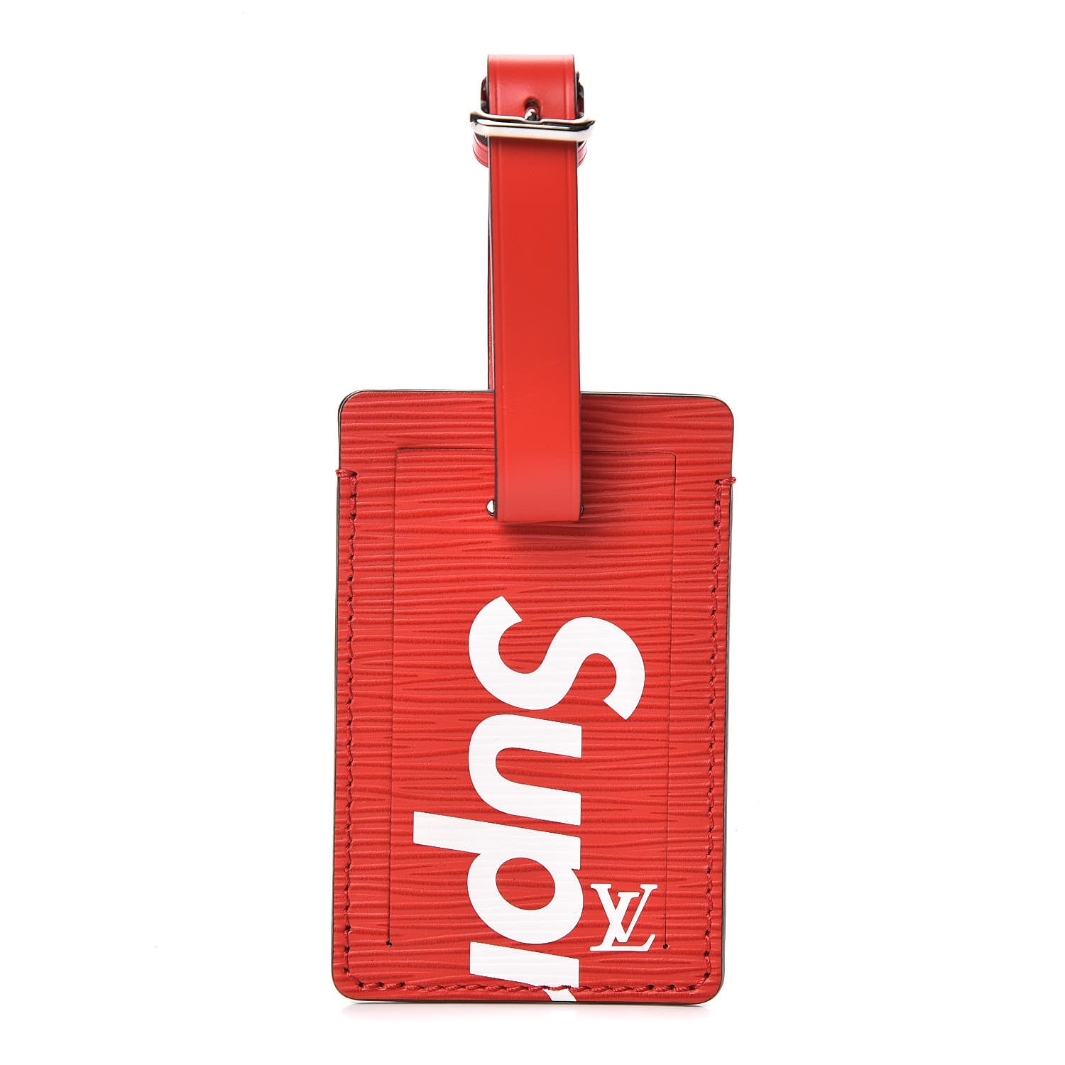Louis Vuitton X SUPREME Epi Luggage Tag Red 1 of 4