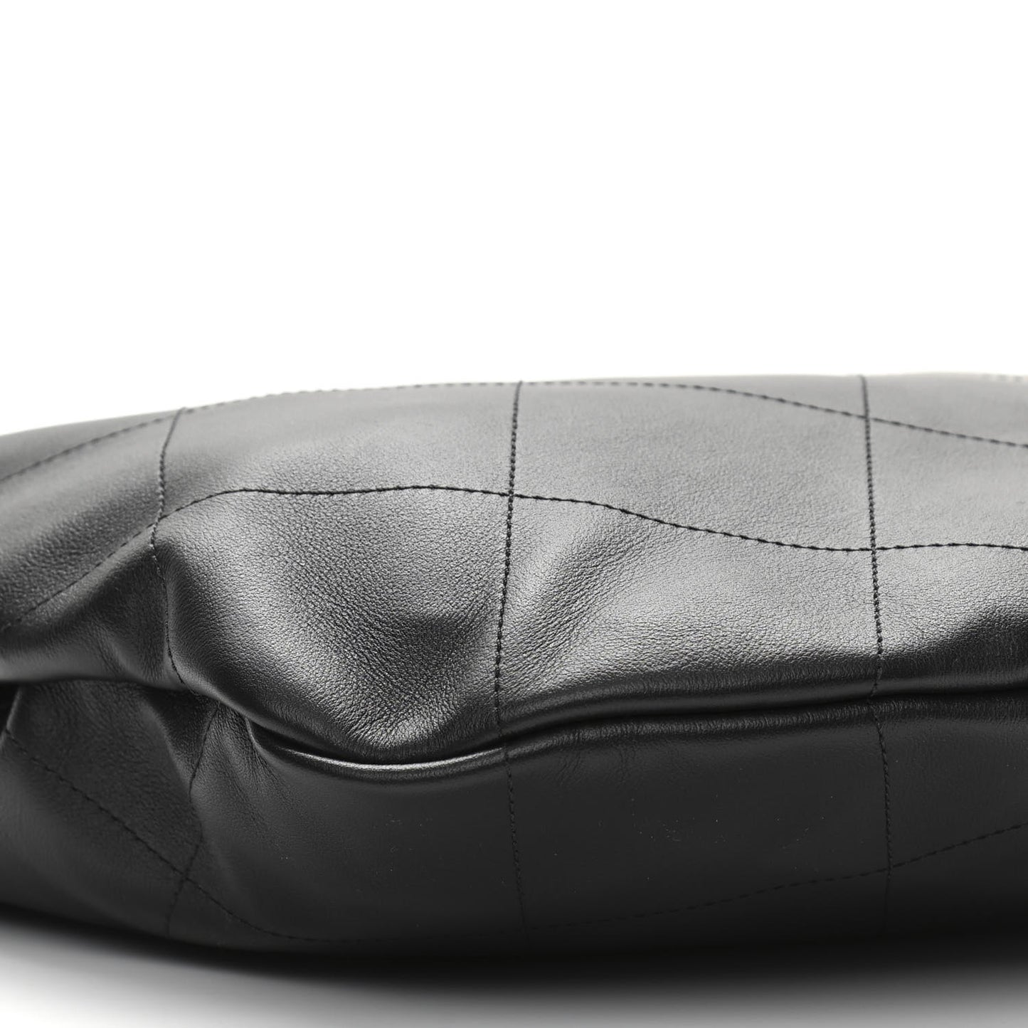 Calfskin Quilted Maxi Chain Hobo Black