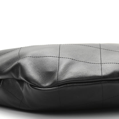 Chanel Calfskin Quilted Maxi Chain Hobo Black 9 of 11