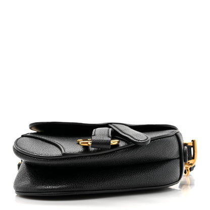 Christian Dior Goatskin Micro Saddle Bag Black 4 of 9