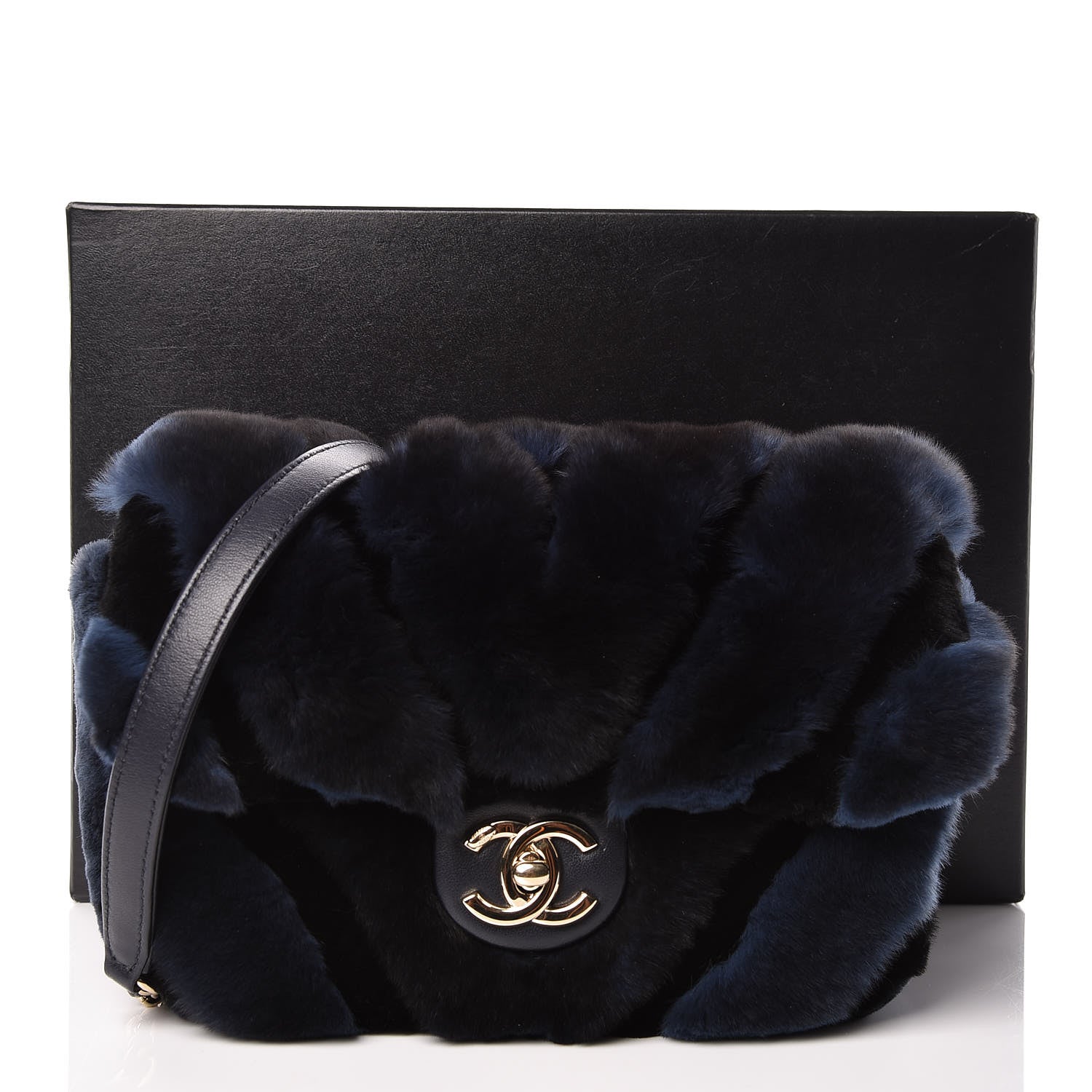 Chanel Orylag Lambskin Chevron Mini Rectangular Flap Blue 10 of 10