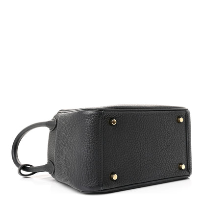 Hermes Taurillon Clemence Mini Lindy 20 Black 4 of 11