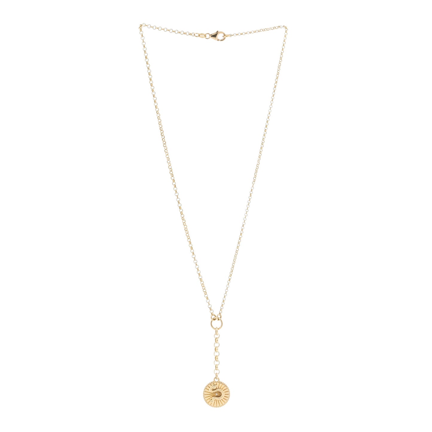 18K Yellow Gold Diamond Wholeness Small Mixed Belcher Chain Necklace
