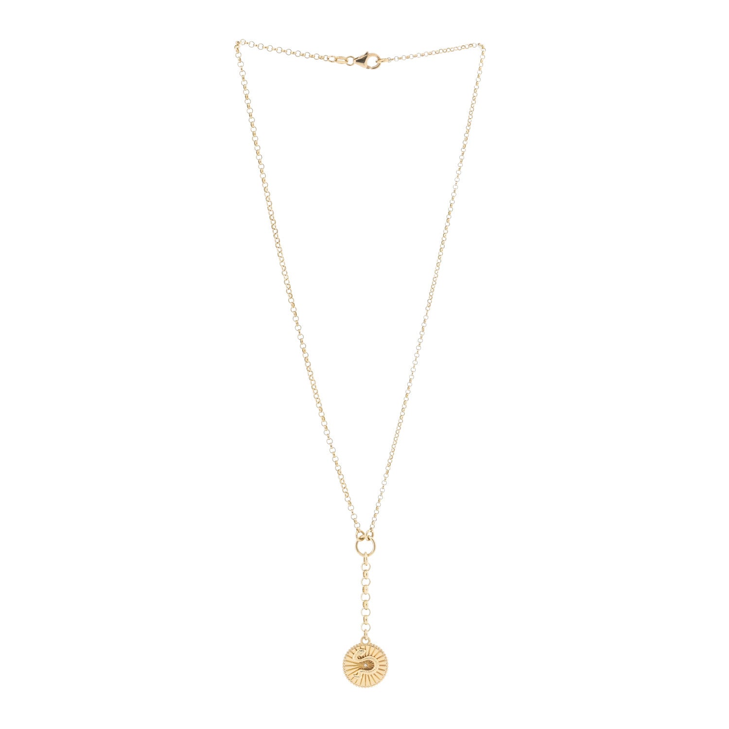 Foundrae 18K Yellow Gold Diamond Wholeness Small Mixed Belcher Chain Necklace 3 of 6