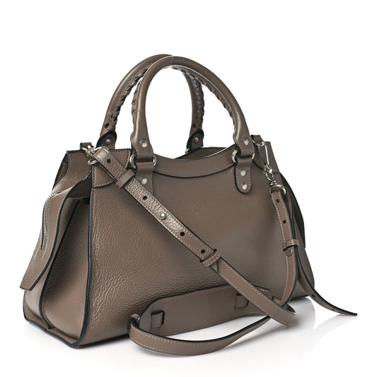 Grained Calfskin Neo Classic Silver Hardware S City Mink Grey