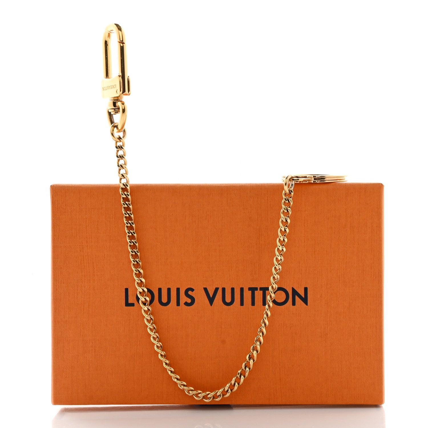 Louis Vuitton Metal Pochette Extender Key Ring Chain Gold 5 of 5