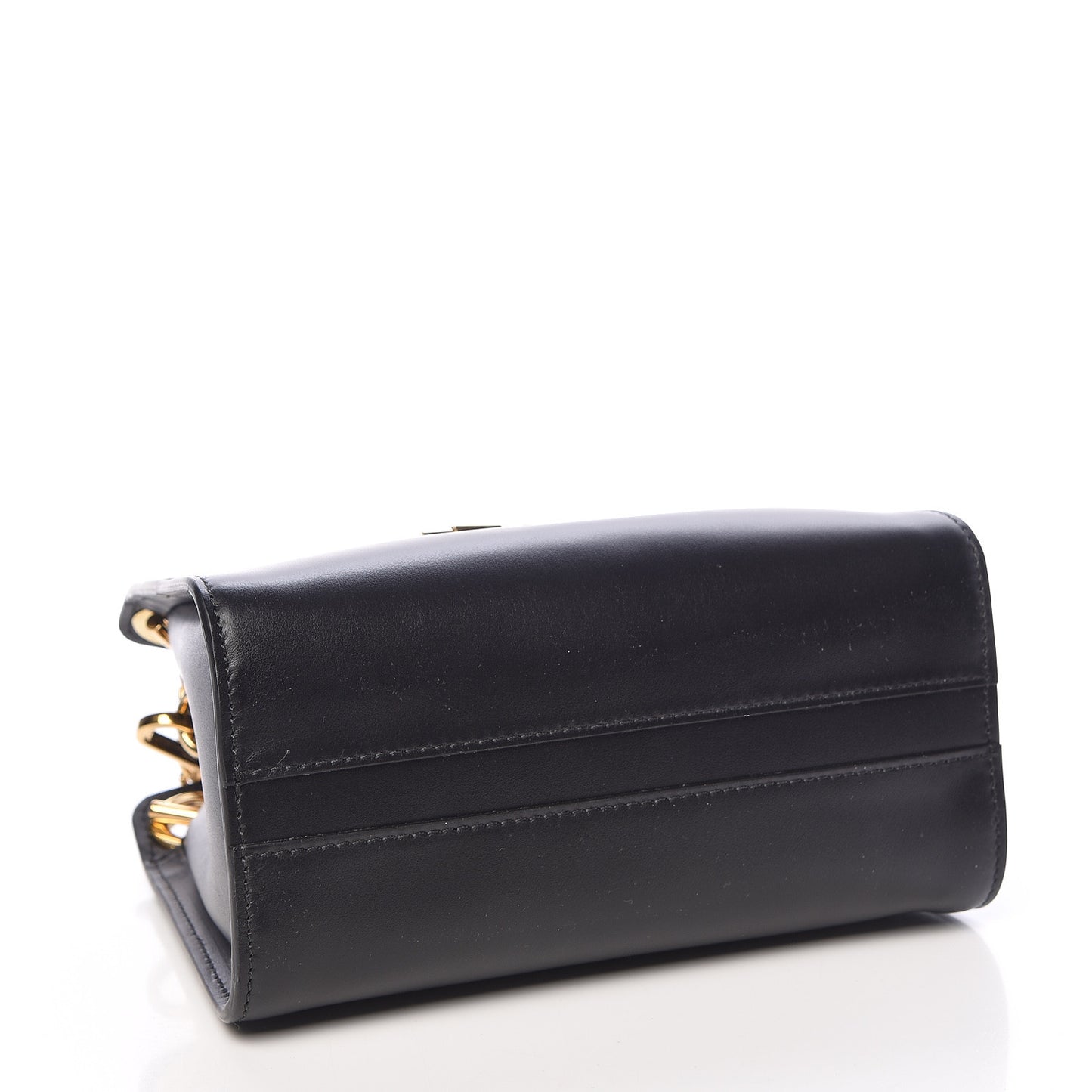 Shiny Calfskin Mini Annie Shoulder Bag Black
