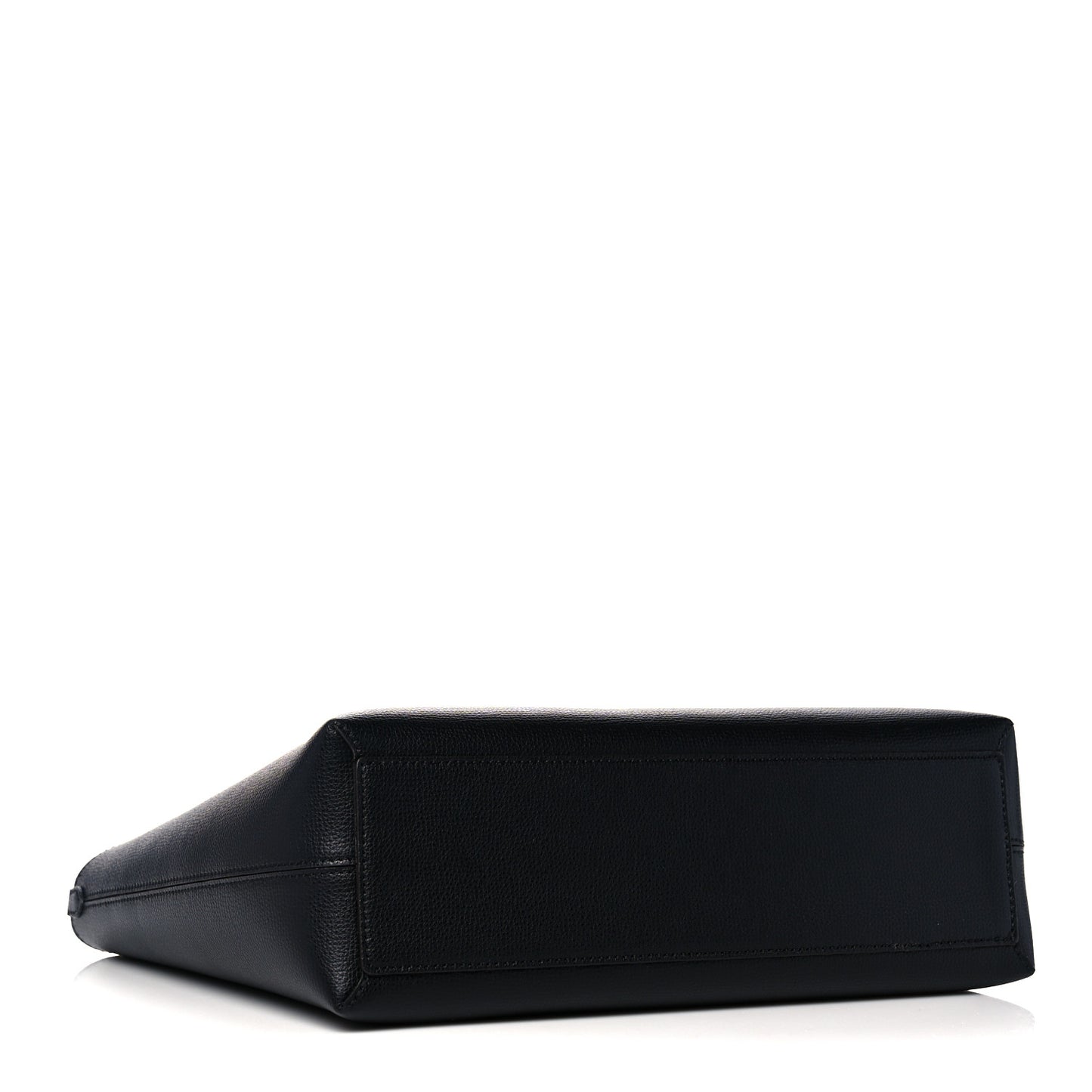 Grainy Calfskin Haymarket Check Medium Reversible Tote Black