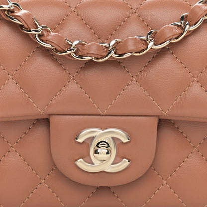 Chanel Lambskin Quilted Mini Rectangular Flap Brown 8 of 11