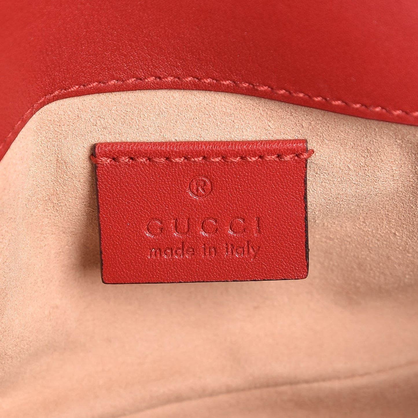 Calfskin Matelasse Super Mini GG Marmont Shoulder Bag Hibiscus Red