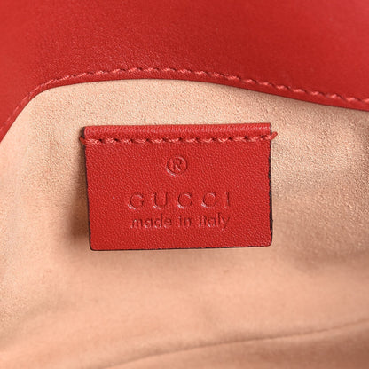 Gucci Calfskin Matelasse Super Mini GG Marmont Shoulder Bag Hibiscus Red 5 of 8
