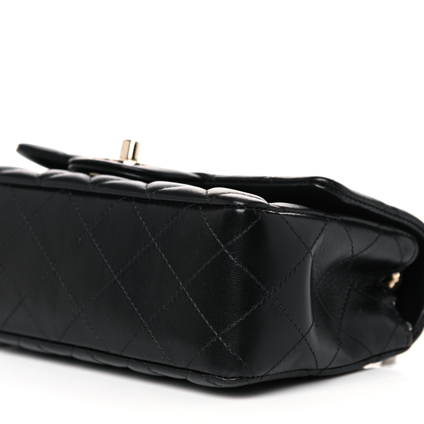 Lambskin Quilted Mini Rectangular Flap Black