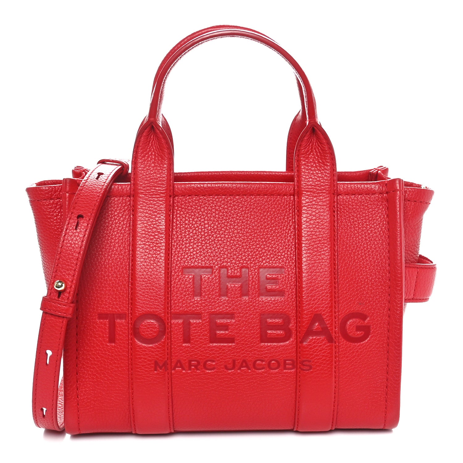 Marc Jacobs Grained Calfskin Small The Tote Bag Red 1 of 12