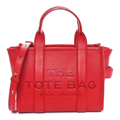 Marc Jacobs Grained Calfskin Small The Tote Bag Red 1 of 12