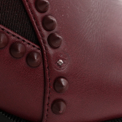 Christian Louboutin Calfskin Out Line Spike Lug 70 Boots 38 Bordeaux 10 of 12