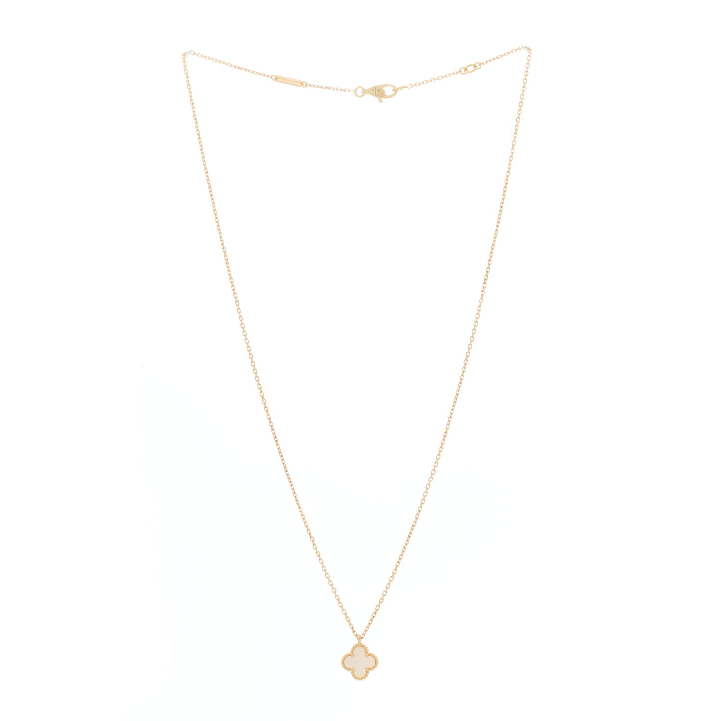 18K Yellow Gold Mother of Pearl Sweet Alhambra Pendant Necklace