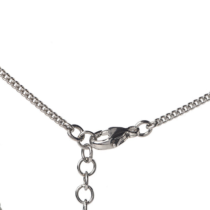 Chanel Crystal CC Drop Pendant Necklace Silver 4 of 4