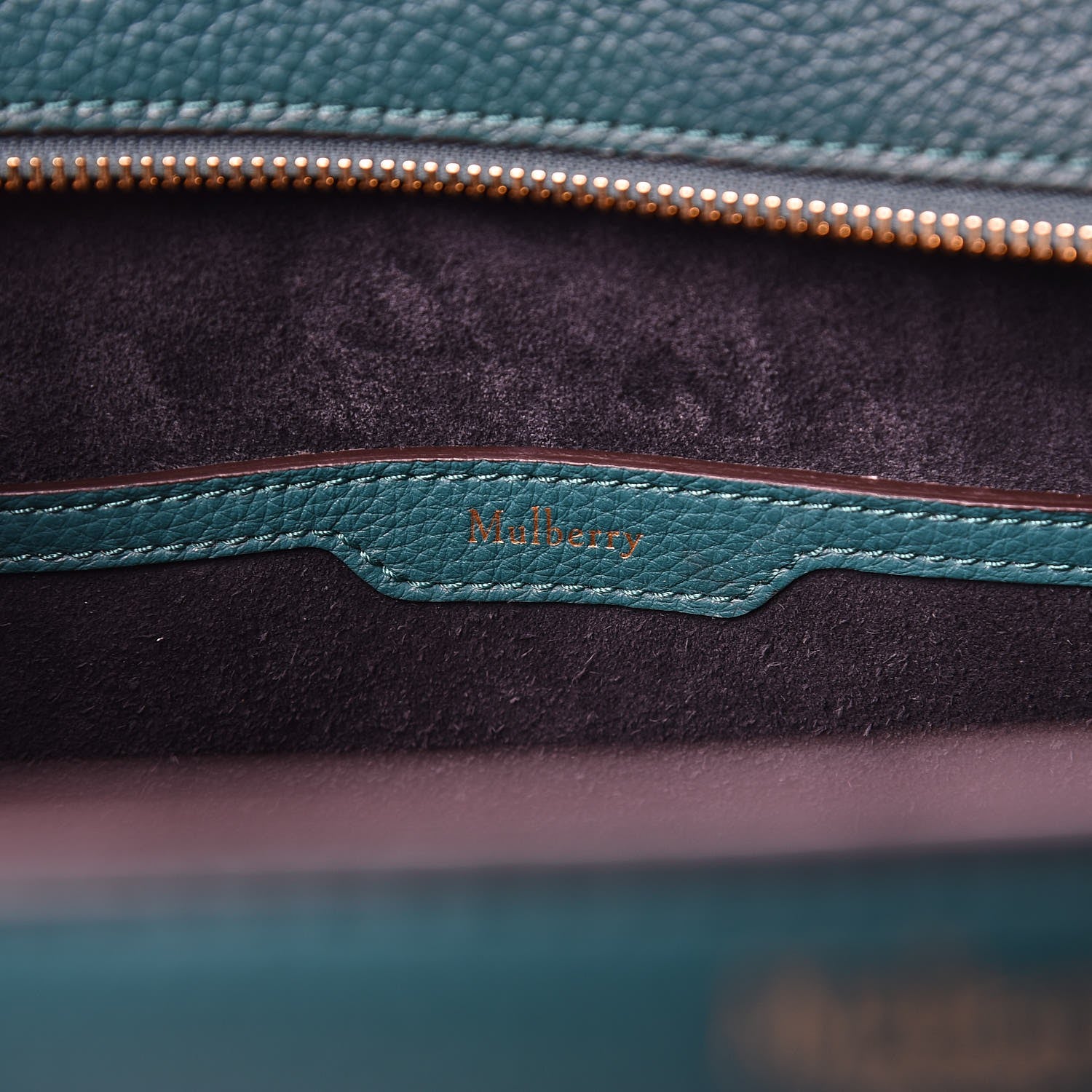 Mulberry Classic Grain Small Bayswater Zip Tote Ocean Green 7 of 9