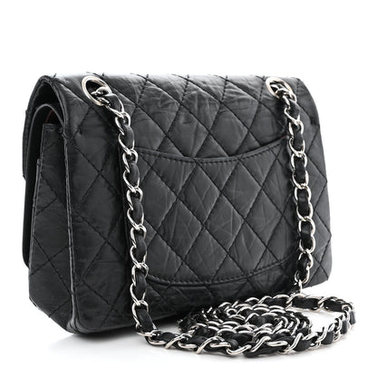 Chanel Aged Calfskin Quilted Mini Rectangular Double Flap Black 3 of 15