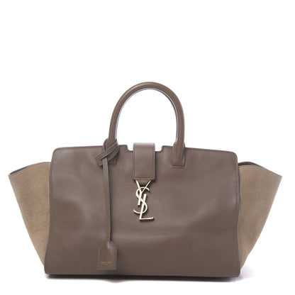 Saint Laurent Calfskin Suede Small Monogram Downtown Cabas Taupe 1 of 21
