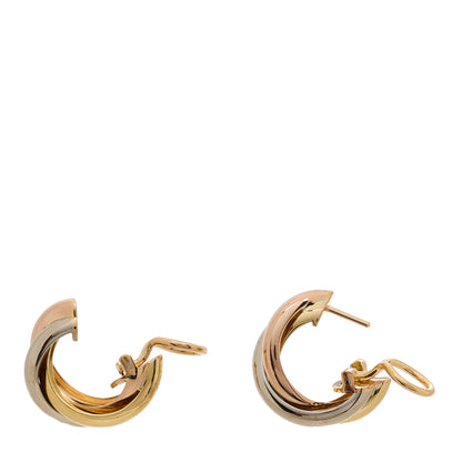 Cartier 18K Pink Yellow White Gold Small Trinity Earrings 3 of 6