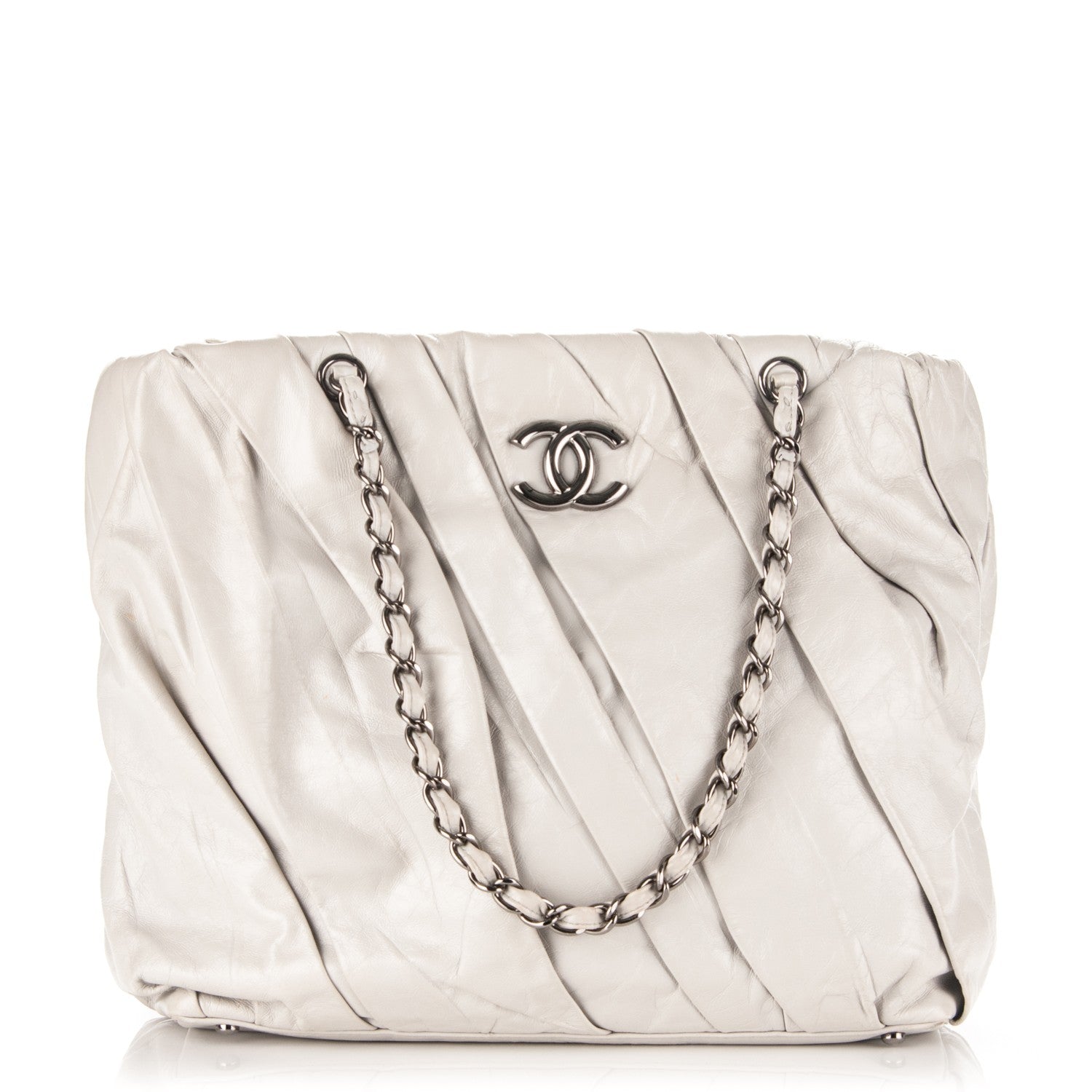 Chanel Glazed Calfskin Twisted Large Tote Gray 1 of 8