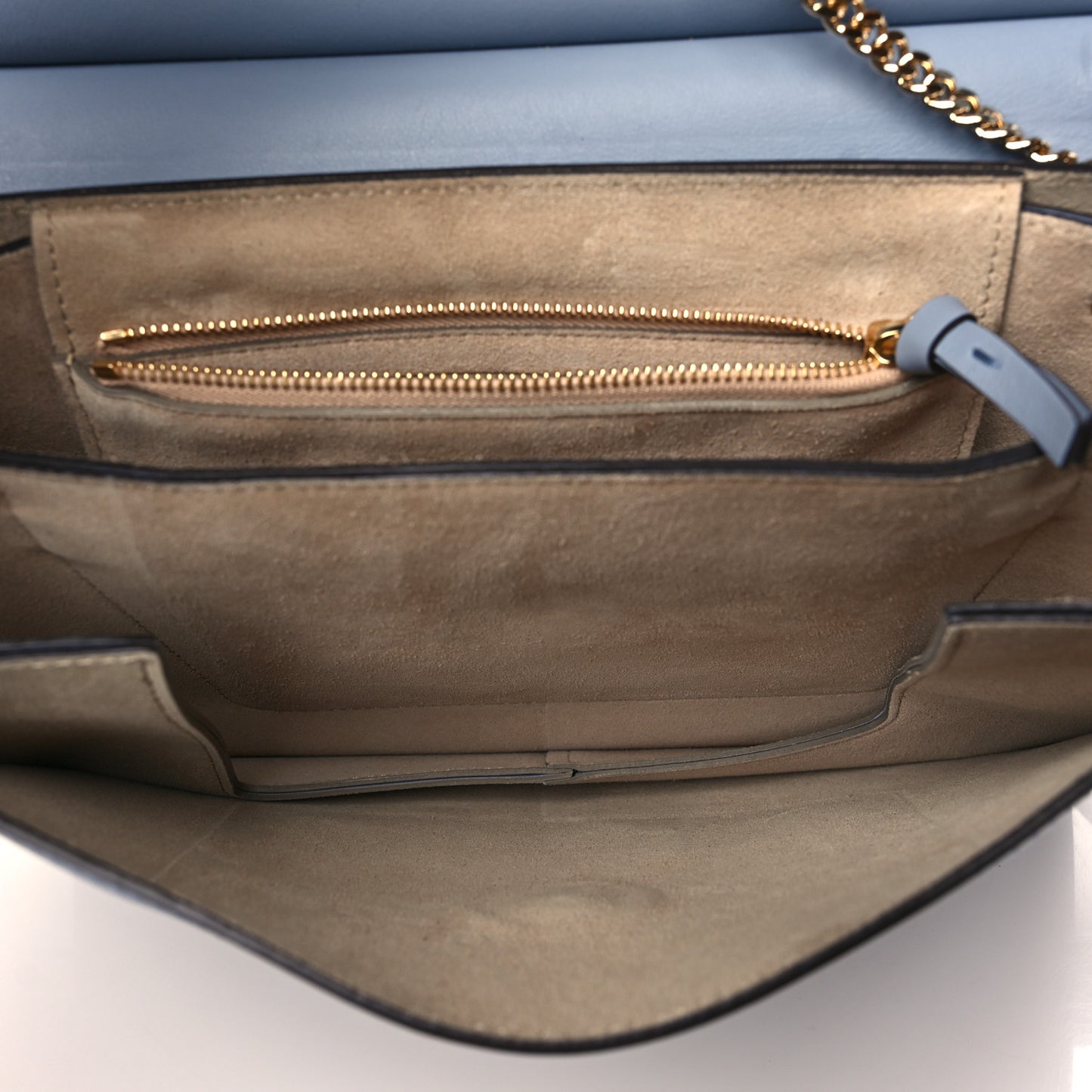 Calfskin Suede Medium Faye Shoulder Bag Ash Blue