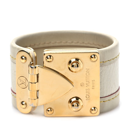 Louis Vuitton Chèvre Suhali S Lock Bracelet Small White 1 of 5