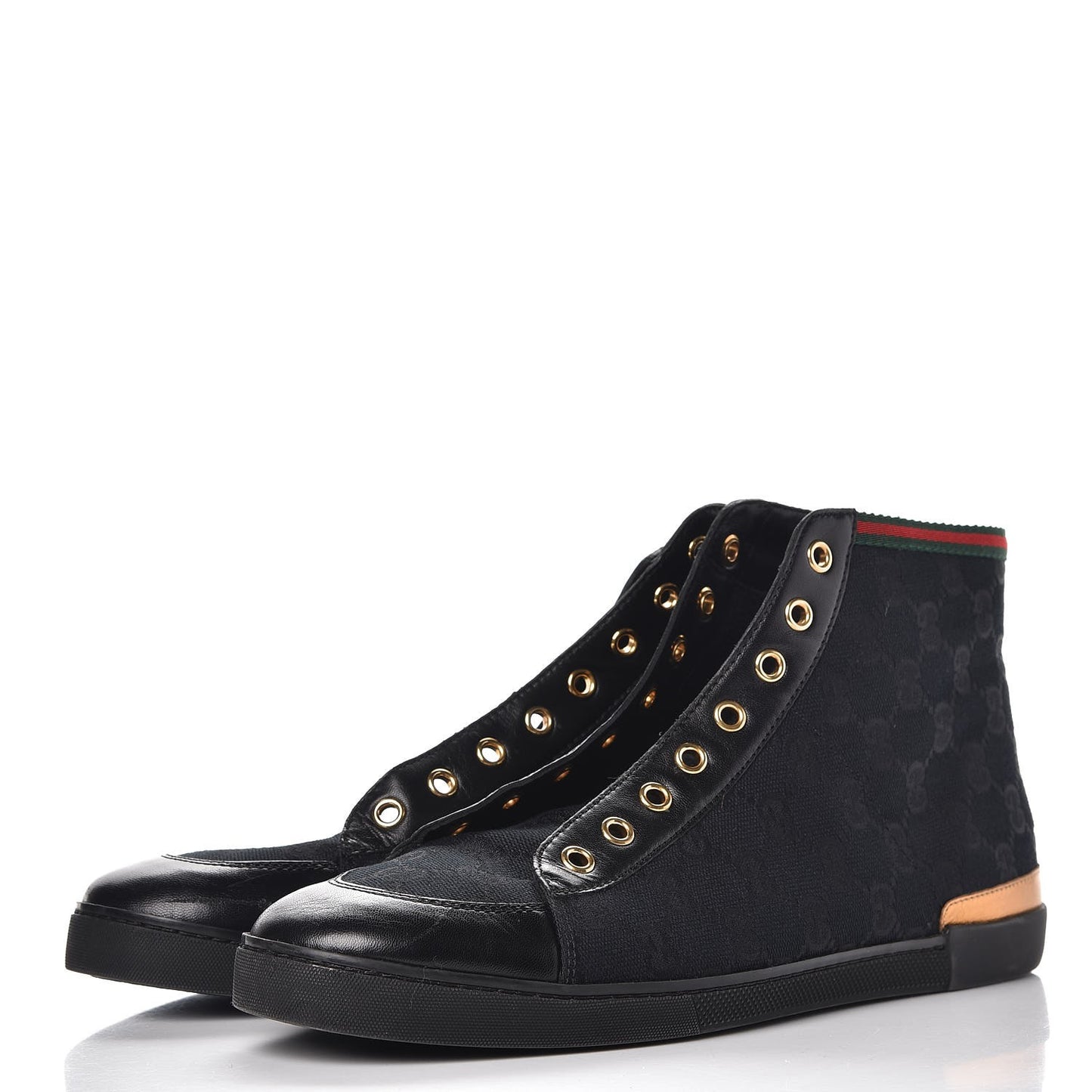 GG Monogram Barcelona Web High Top Sneakers 39 Black