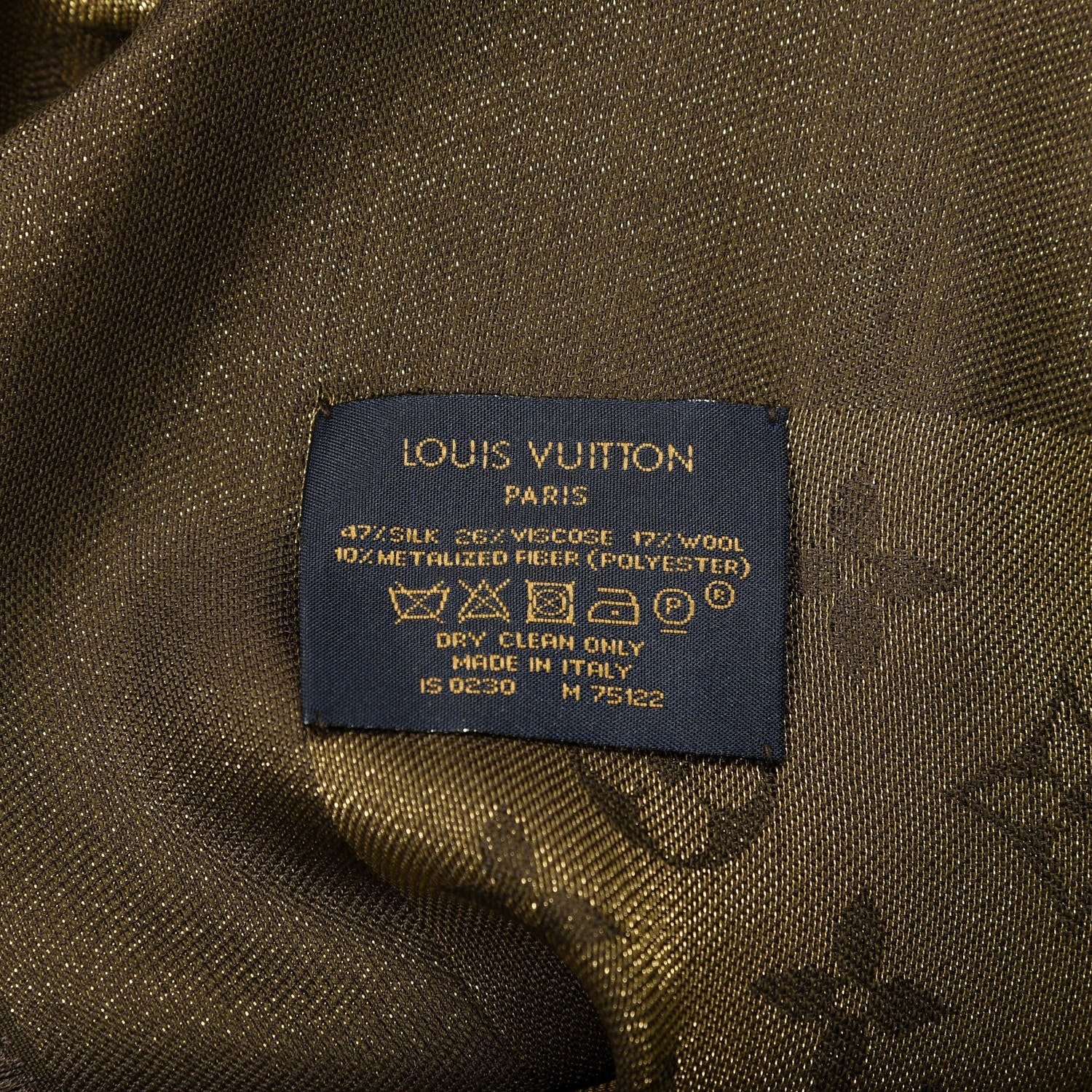 Louis Vuitton Silk Lurex Wool Monogram Shine Shawl Brown 3 of 3