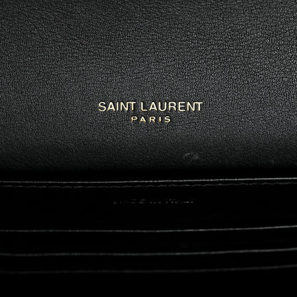 Saint Laurent Patent Monogram Cassandra Chain Wallet Black 6 of 10