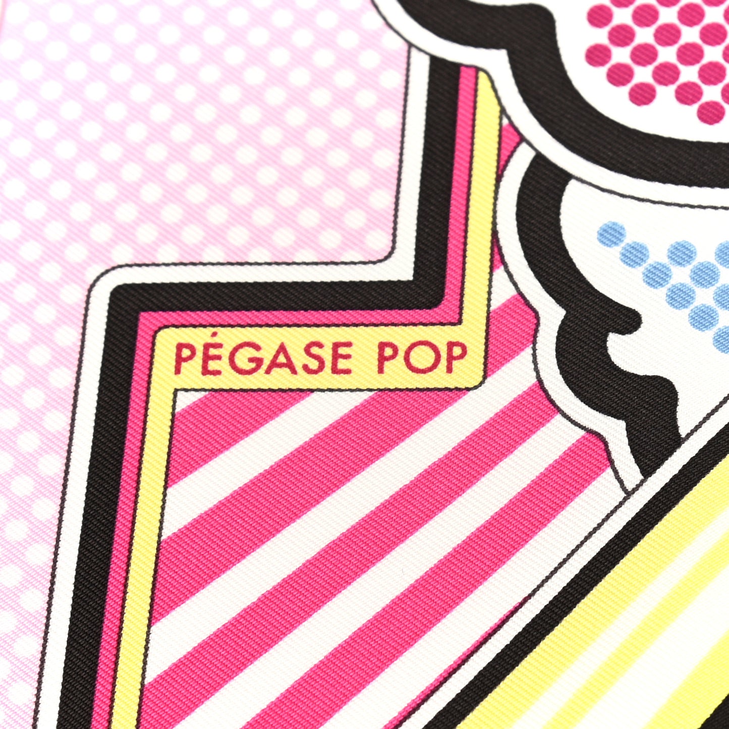 Silk Pegase Pop Scarf 45 Rose Bleu Jaune