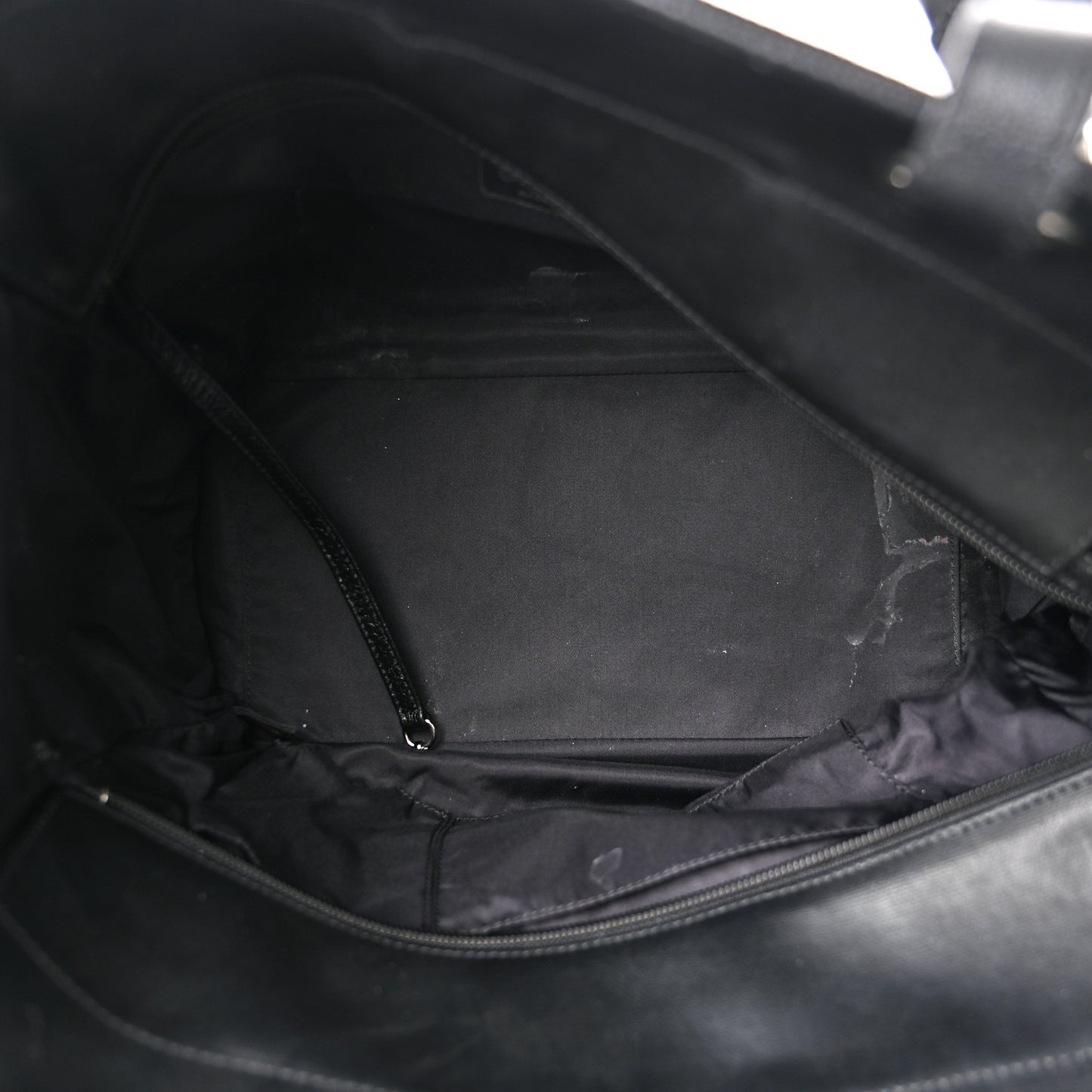 Coated Canvas Quilted Large Paris Biarritz Tote Black