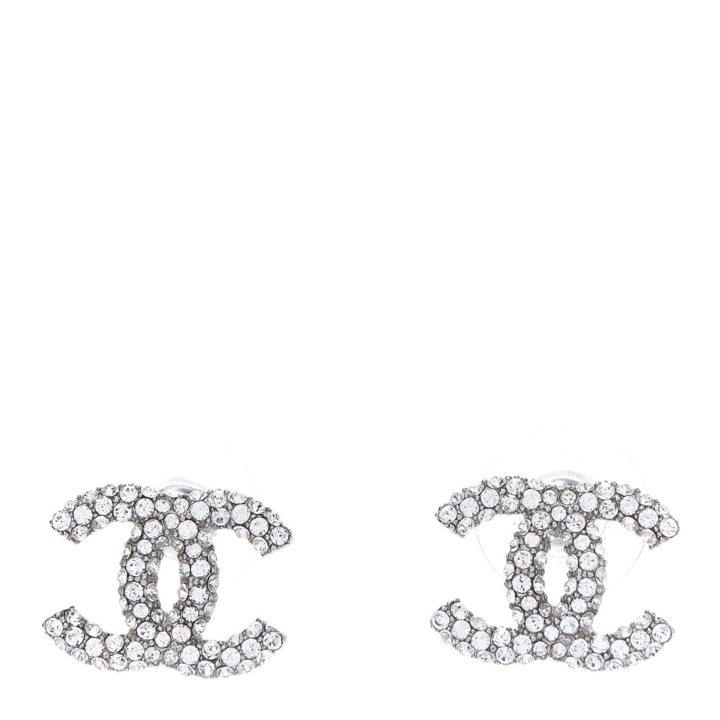Crystal Mini CC Earrings Silver